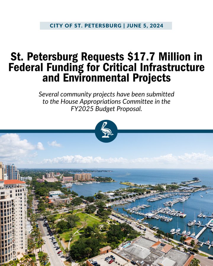 St. Petersburg requests $17.7 million in FY25 federal budget proposal